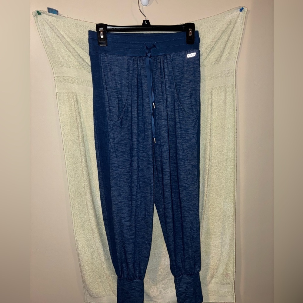 💰Lorna Jane Life XS Blue Elastic Waist Soft Jogger Track Pants Pockets viscose